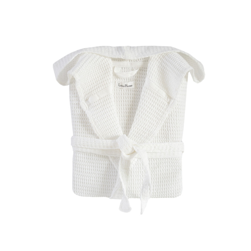 Жіночий халат Lotus Home Rius, бавовна та бамбук, білий, L/XL