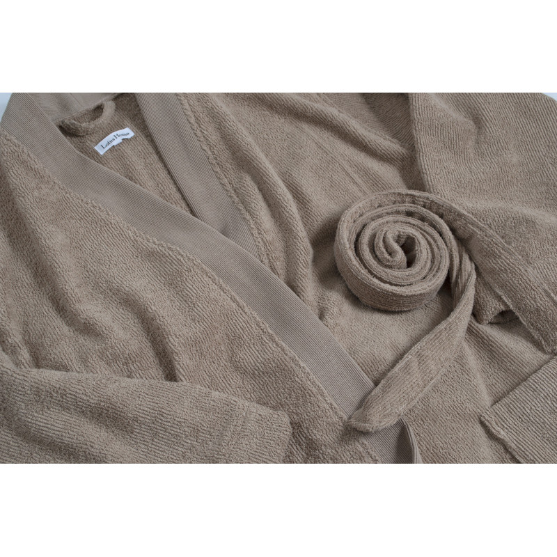 Бавовняний халат-кімоно Lotus Home Vera бежевий, L/XL