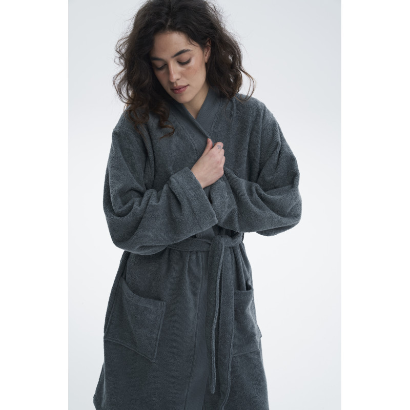 Бавовняний халат-кімоно Lotus Home Vera, синій, S/M