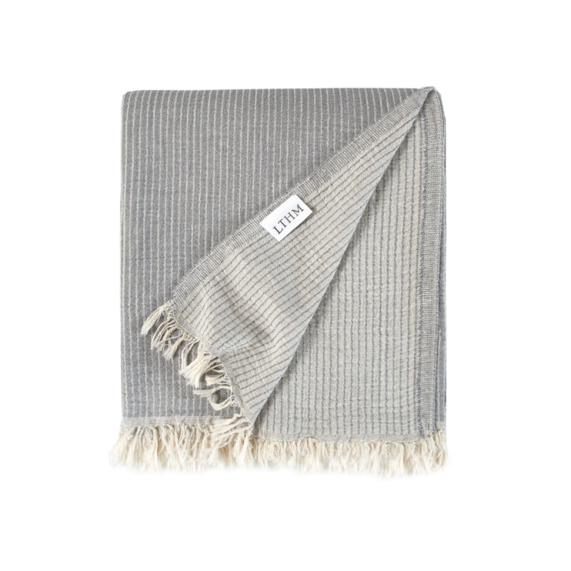 Покривало Lotus Home Premium Stripe, 100% бавовна, антрацит, 190×225 см