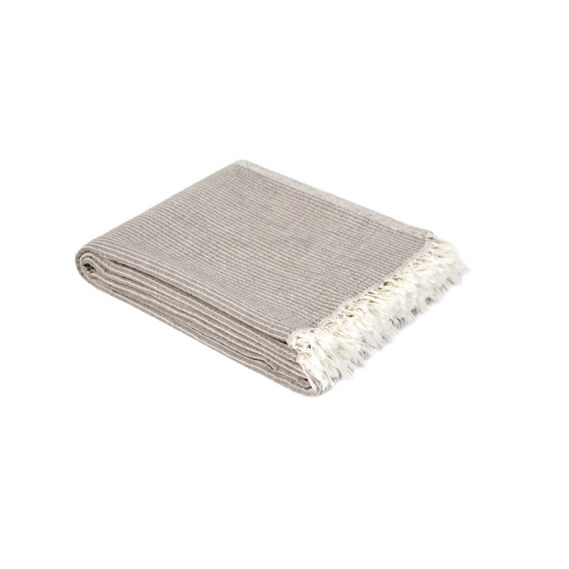 Бавовняне покривало Lotus Home Premium Stripe коричневе, 190×225 см