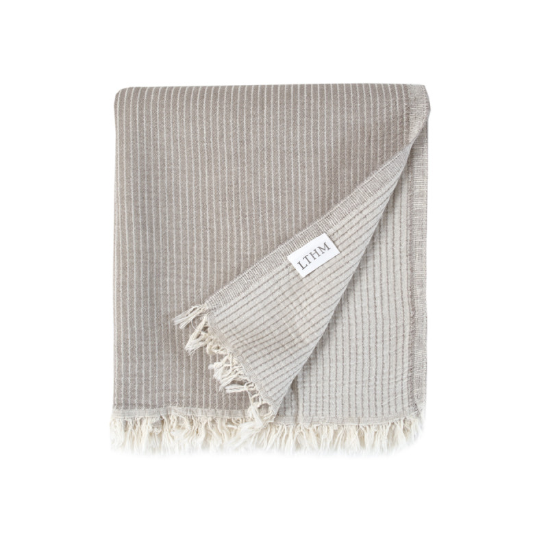 Бавовняне покривало Lotus Home Premium Stripe коричневе, 190×225 см