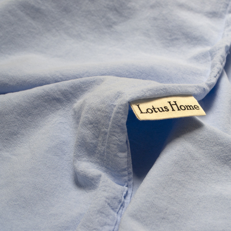 Постільна білизна Lotus Home Kansas з вареної бавовни, євро, блакитна