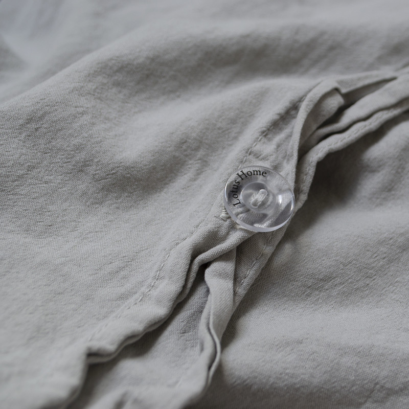 Постільна білизна Lotus Home Washed Cotton Kansas сіра, євро