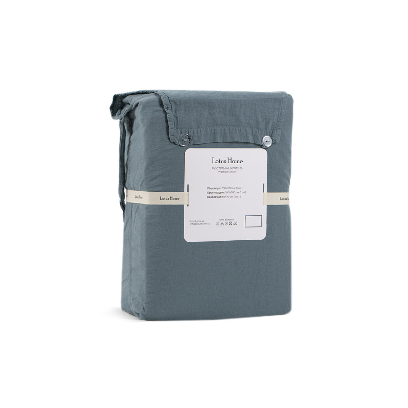 Постільна білизна Lotus Home Washed Cotton Kansas, євро, денім