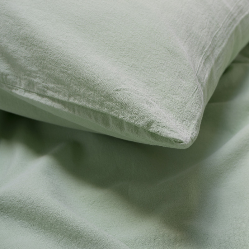 Постільна білизна Lotus Home Washed Cotton Kansas євро, світло-зелена