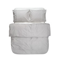 Постільна білизна Lotus Home Premium Percale Stripe євро, сіра, 100% бавовна