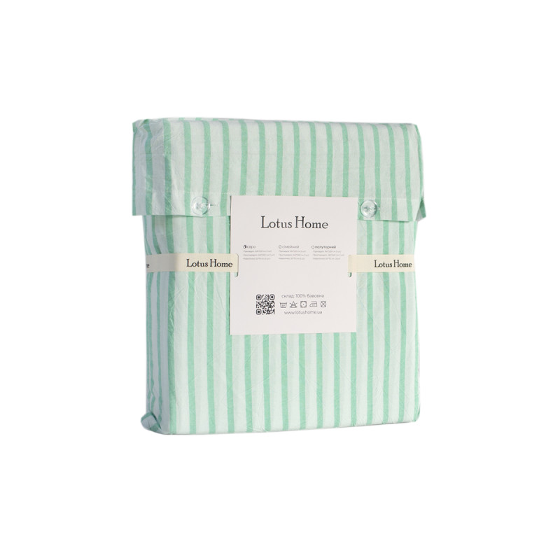 Постільна білизна Lotus Home Timeless зелена, Євро, 100% бавовна