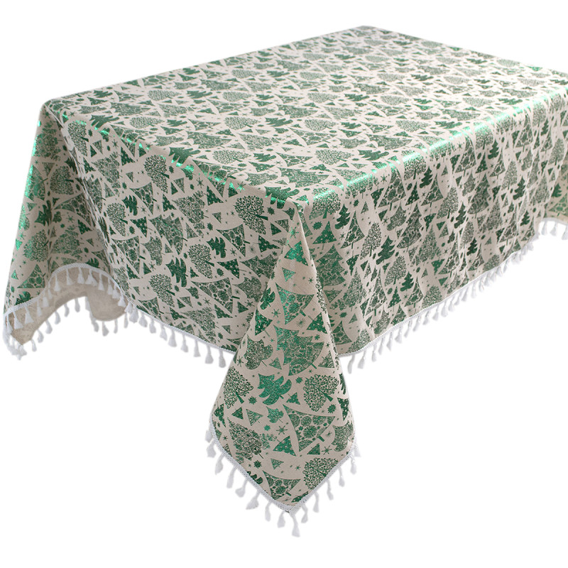 Скатертина Lotus Home New Year зелена 140×180 см, поліестер