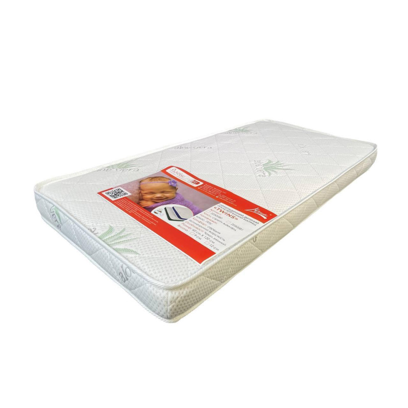 Дитячий ортопедичний матрас Homefort Baby 12 (Алое вера) 60x120 см Білий 3480925