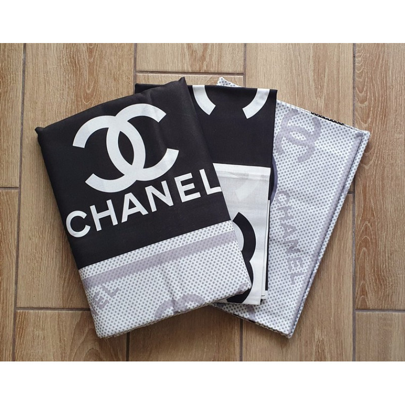 Постільний комплект Шанель (Chanel) чорнобілий