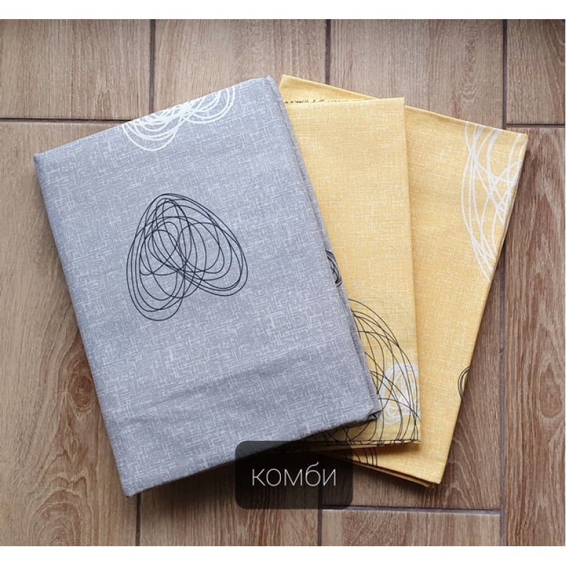 Постельный комплект Сердце-паутинка желтое