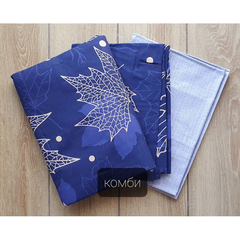 Постельный комплект Кленовый лист синий