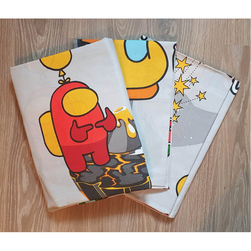 Детское постельное белье Амонг Ас (Among Us) серое