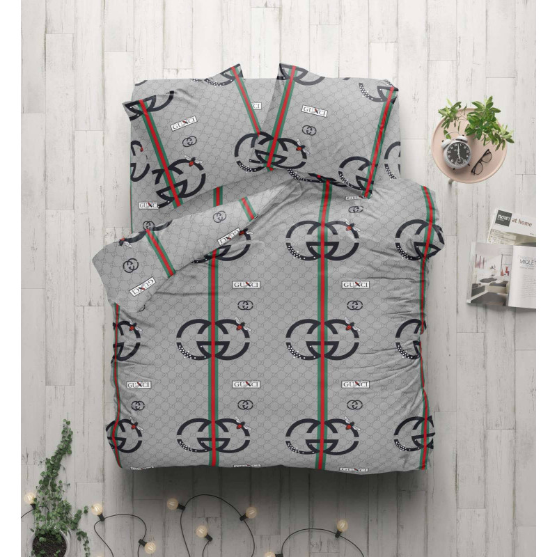 Постельный комплект Новый Гуччи серый