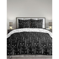 Постільний комплект Коти чорно-білі