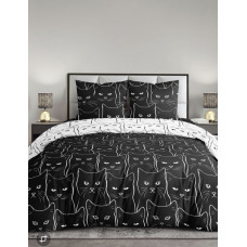 Постільний комплект Коти чорно-білі