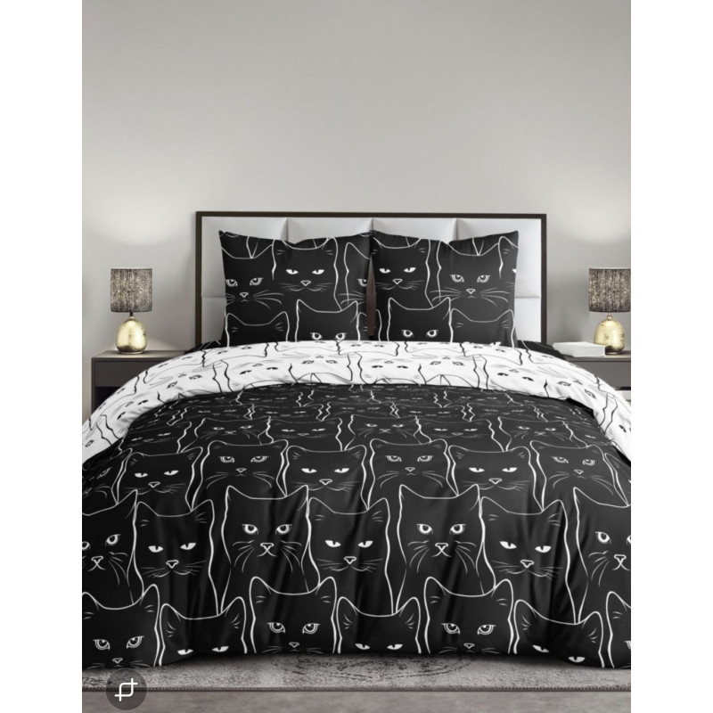 Постільний комплект Коти чорно-білі