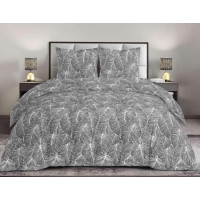 Постільний комплект Листя сірі