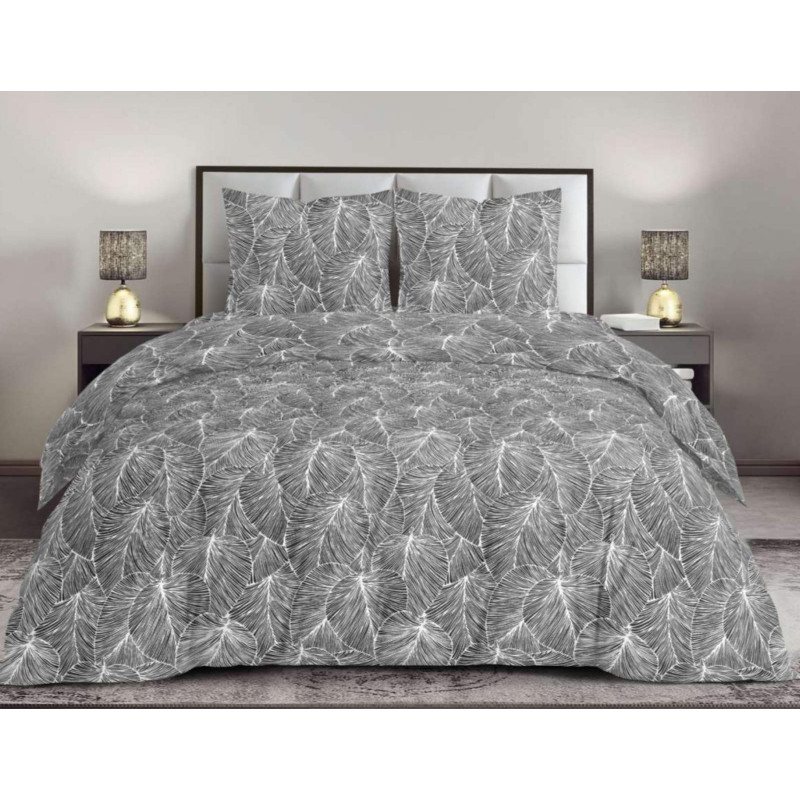 Постільний комплект Листя сірі