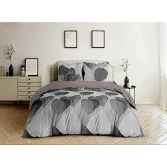 Постільний комплект Лист сірий