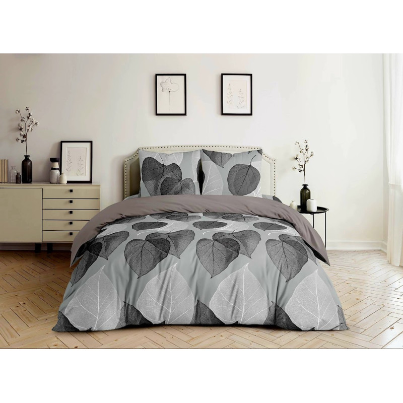 Постільний комплект Лист сірий