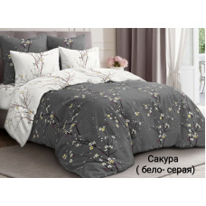 Постільний комплект Сакура біло-сіра