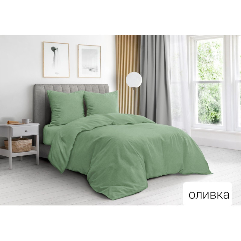 Постільний комплект Оливка однотонний