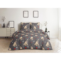 Tyrotex Grey Pugs Cotton Percale Bedding Set TR2864