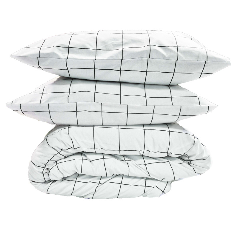 Постільна білизна Тартан білий ранфорс MERISET - (560794)