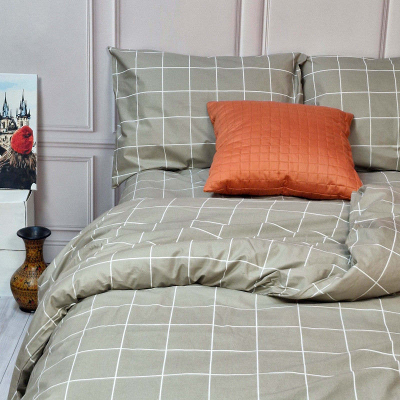 Постільна білизна Тартан бежевий ранфорс MERISET - (560795)