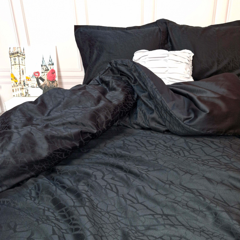 Постільна білизна Жакард BLACK ELEGANT сатин MERISET - (560790)