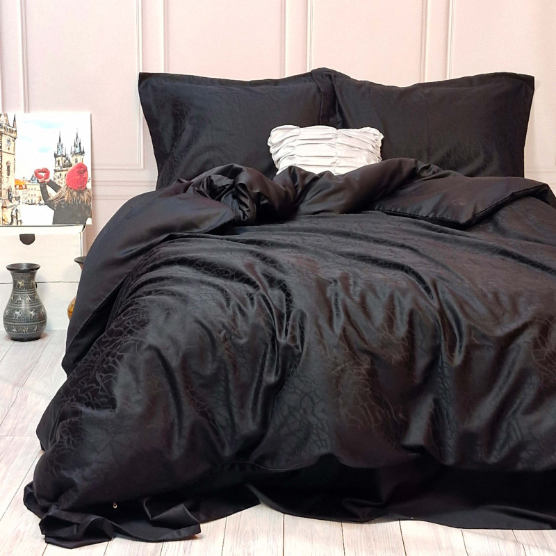 Постільна білизна Жакард BLACK ELEGANT сатин MERISET - (560790)