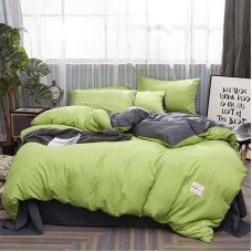 Постільна білизна ДУЕТ Фісташка/Антрацит Ранфорс MERISET - Полуторний на резинці (550271)