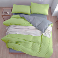 Постільна білизна ДУЕТ Фісташка/Сірий Ранфорс MERISET - Полуторний (550273)