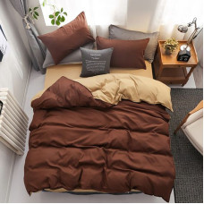 Постільна білизна ДУЕТ Коричневий/Крем-брюле Ранфорс MERISET - Сімейний (550275)