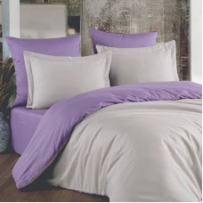 Постільна білизна ДУЕТ Сірий/Лавандовий настрій Ранфорс MERISET - Двоспальний (550277)