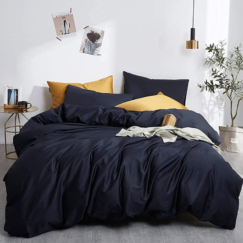 Постільна білизна ROYAL NAVY Premium Сатин однотон MERISET - Двоспальний на резинці (550392)
