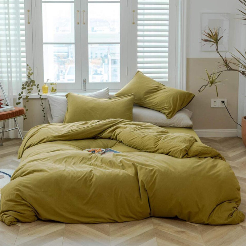 Постільна білизна Гірчиця Ранфорс MERISET - Полуторний на резинці (550402)