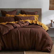 Постільна білизна ДУЕТ Коричневий/Охра Ранфорс MERISET - Сімейний (550403)
