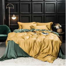 Постільна білизна ДУЕТ GOLDEN/MINT Premium Сатин однотон MERISET - Євро (550577)