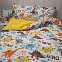 Підліткова постільна білизна Динозаври Ранфорс MERISET - Підлітковий 1,5 на резинці (550657)