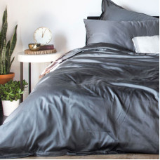 Постільна білизна GRAPHITE Premium Сатин однотон MERISET - Двоспальний на резинці (550677)