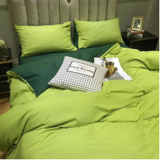 Постільна білизна ДУЕТ Фісташка/Темно-зелений Ранфорс MERISET - Полуторний на резинці (550694)