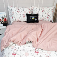 Підліткова постільна білизна Пудрова кулька Ранфорс MERISET - Підлітковий 1,5 на резинці (550919)