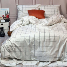 Постільна білизна Тартан білий ранфорс MERISET - Двоспальний (560794)