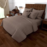 Постільна білизна Коричнева Бязь страйп MERISET - Полуторний на резинці (550034)
