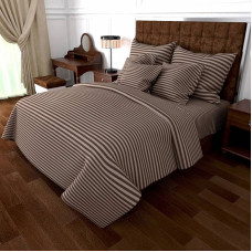 Постільна білизна Коричнева Бязь страйп MERISET - Полуторний (550034)
