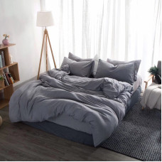 Постільна білизна Сірий Ранфорс MERISET - Євро на резинці (550099)