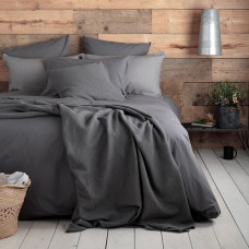 Постільна білизна Антрацит Ранфорс MERISET - Двоспальний на резинці (550101)